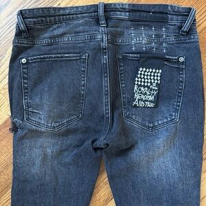 Ksubi Van Winkle Angst Trashed Skinny Jeans Black Ripped Size 30 SEE PHOTOS! C24